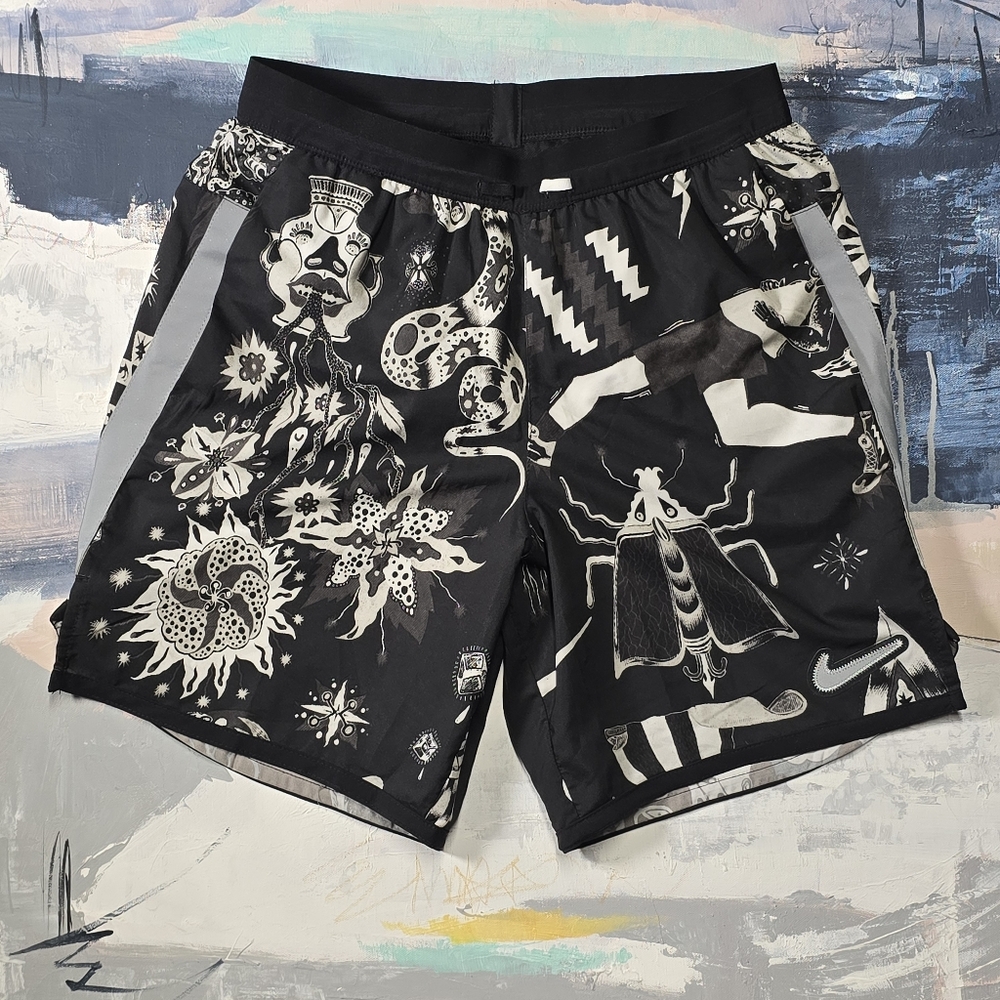 Nike Shorts Mens SmallBlack Flex Stride Wild Print Running Lined Dri-FIT CJ5816